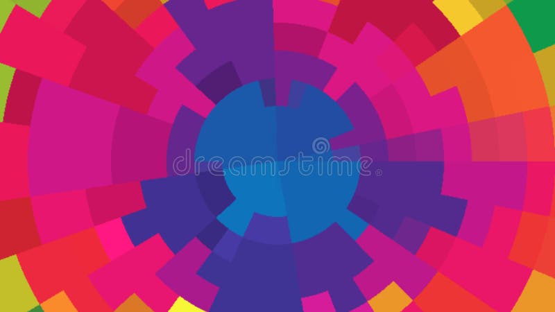 Radial mosaic boxes. pixelated background. Pixelation effect. Bright colored pixels. Vibrant illustration. Web banner vector illustration