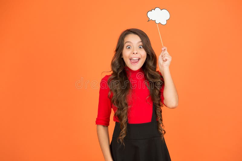 Remembering. Childhood memories. Speech bubble. Communication thinking and making decision. Read her thoughts. Kid show stock photo Remembering. Childhood memories. Speech bubble. Communication thinking and making decision. Read her thoughts. Kid show stock photo