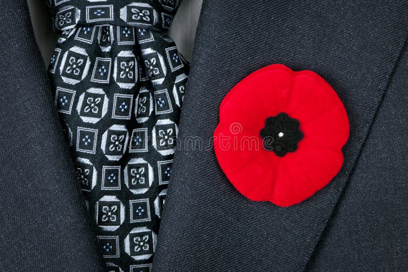 Remembrance Day poppy on suit