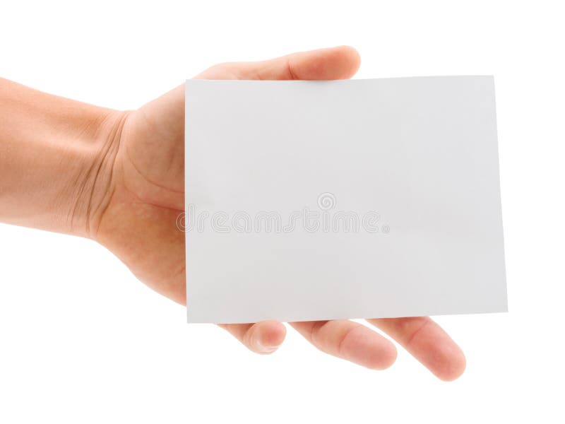 Remettez juger une feuille de papier blanc d'isolement sur le fond blanc photos libres de droits Remettez juger une feuille de papier blanc d'isolement sur le fond blanc photos libres de droits