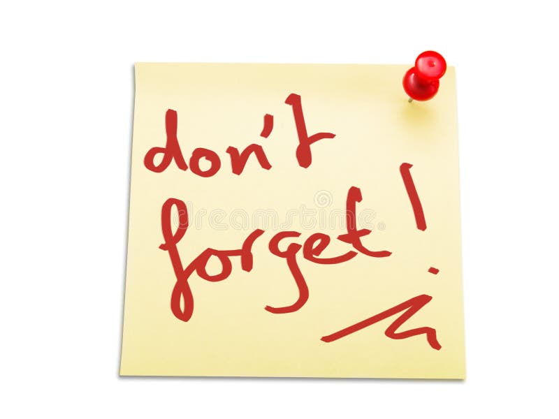 Reminder stock image Image of sticker handwriting remember 4507391