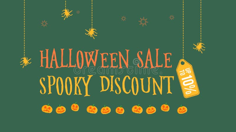 Remise fantasmagorique de vente de Halloween avec la longueur de potiron illustration libre de droits