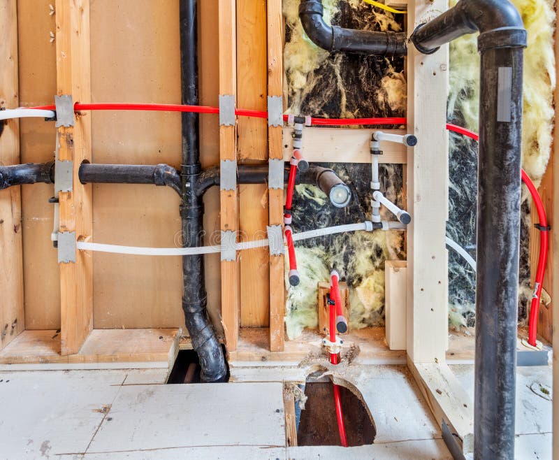 plumbing bathroom sink to wall