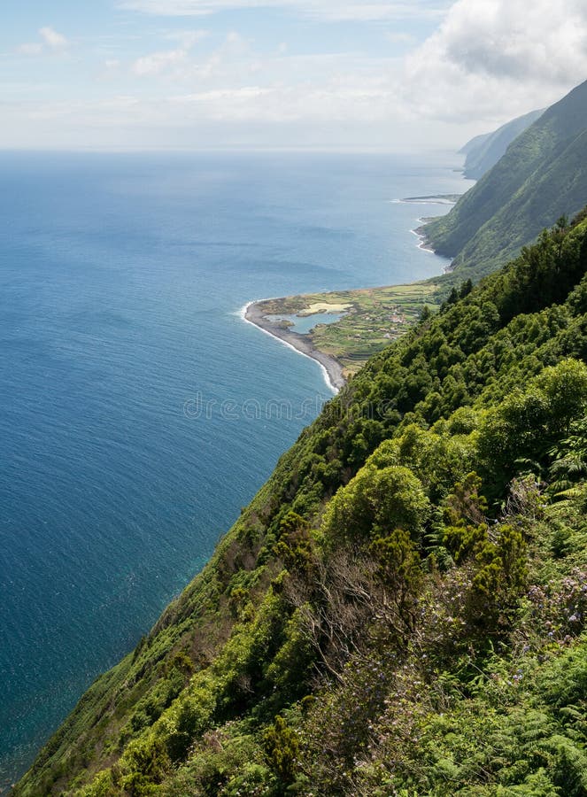 Remote coastal village on Sao Jorge