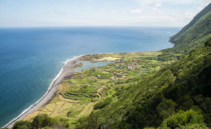 Remote coastal village on Sao Jorge