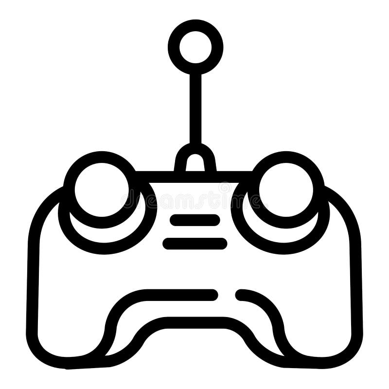 Remote control drone icon, outline style royalty free illustration