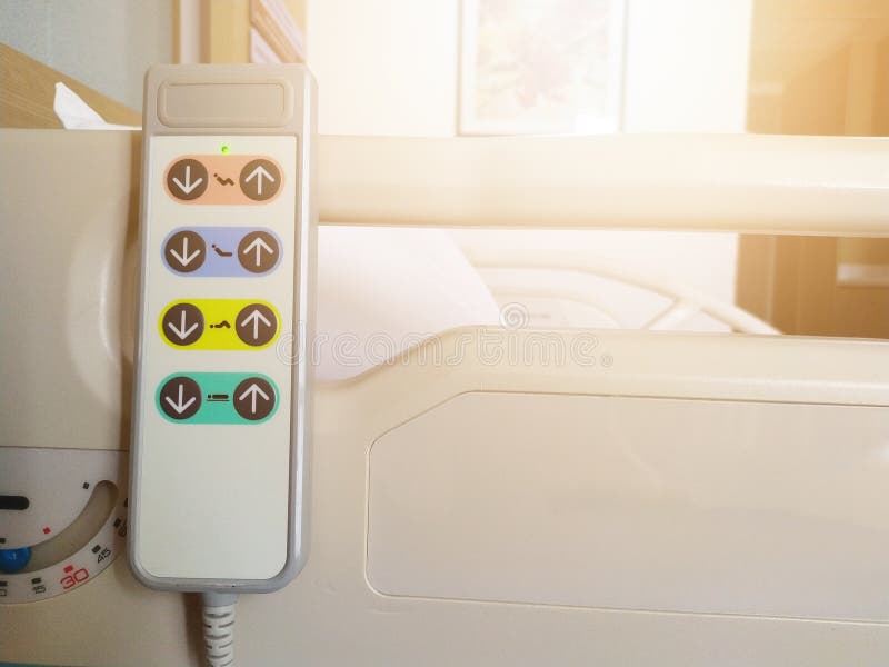Remote Control Panel of Electric Adjustable Bed Stock Photo Image of