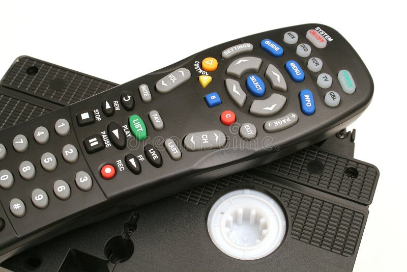 Remote control with vhs tapes upclose