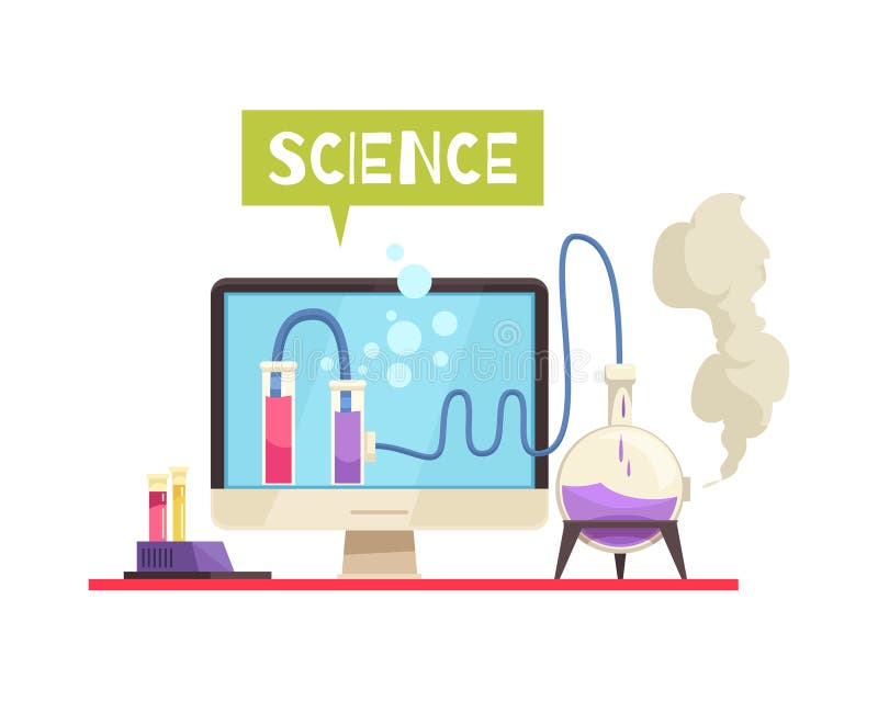 Remote Science Lesson Composition Stock Vector Illustration of video