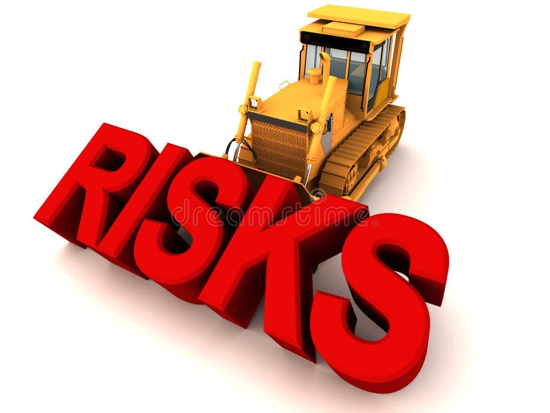 Remove risks by bulldozer stock illustration. Illustration of factor - 25103899