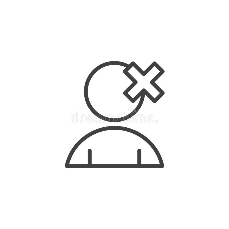 Remove user outline icon. linear style sign for mobile concept and web design. User avatar cancel simple line vector icon. Symbol, logo illustration. Pixel perfect vector graphics