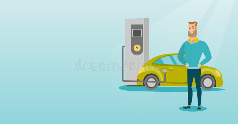 Remplissage de l'illustration de vecteur de voiture électrique illustration libre de droits Remplissage de l'illustration de vecteur de voiture électrique illustration libre de droits