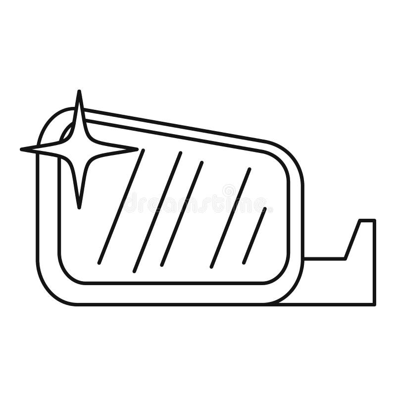 Ren symbol för bilspegel, översiktsstil stock illustrationer Ren symbol för bilspegel, översiktsstil stock illustrationer