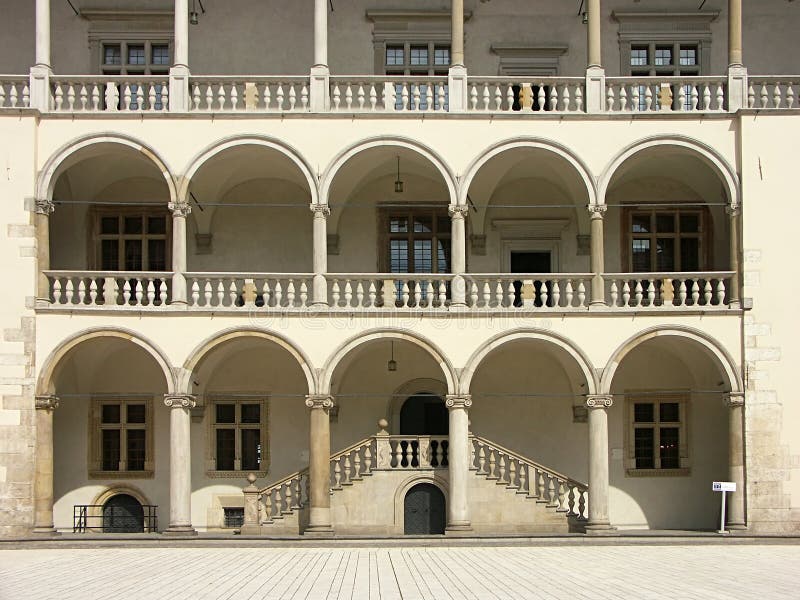 Renaissance courtyard with arcades. Building arcades stock images, royalty-free photos and pictures
