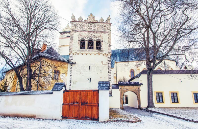 Renaissance bell tower in Basilica of the Holy Cross area, Kezmarok