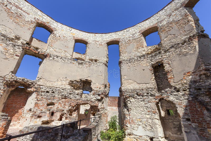 Renaissance castle, defense building, ruins, on a sunny day, Lublin Voivodeship, Janowiec ,Poland