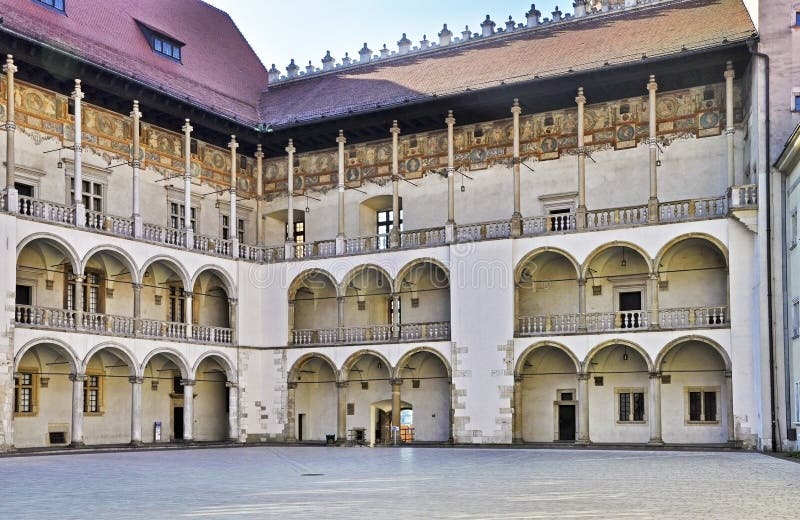 Renaissance Courtyard of Wawel Castle in Krakow