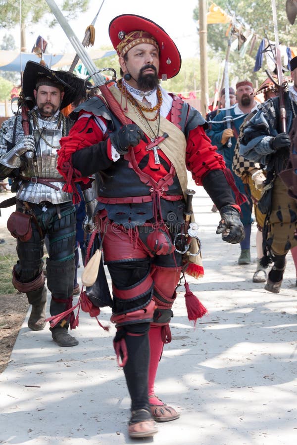Renaissance Faire procession stock image Renaissance Faire procession stock image