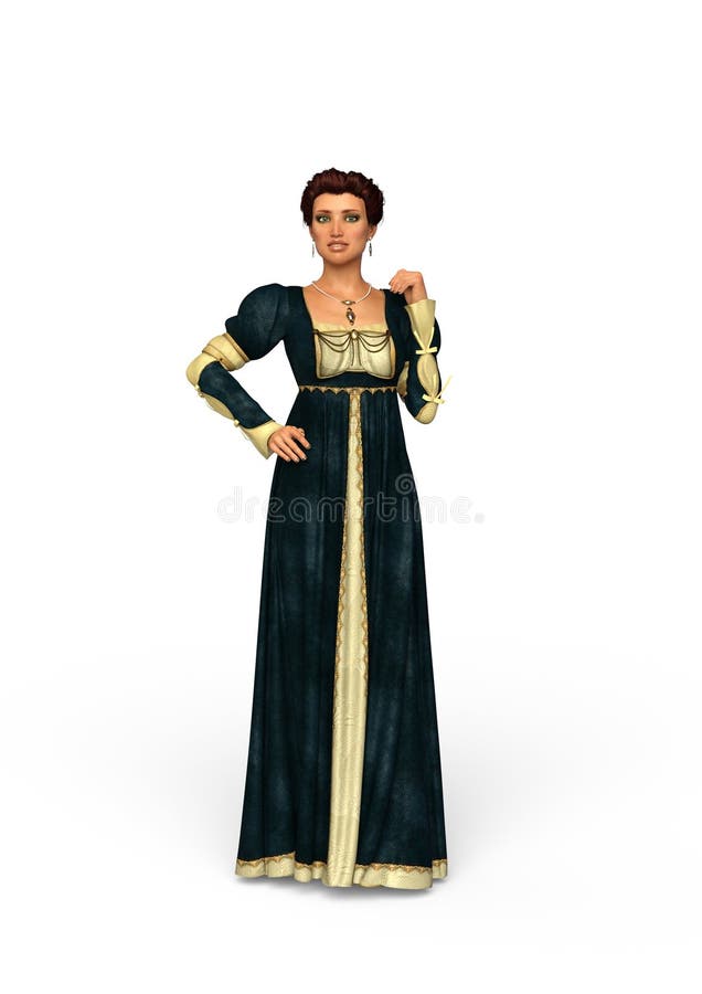 The Renaissance Lady. 3D Illustration