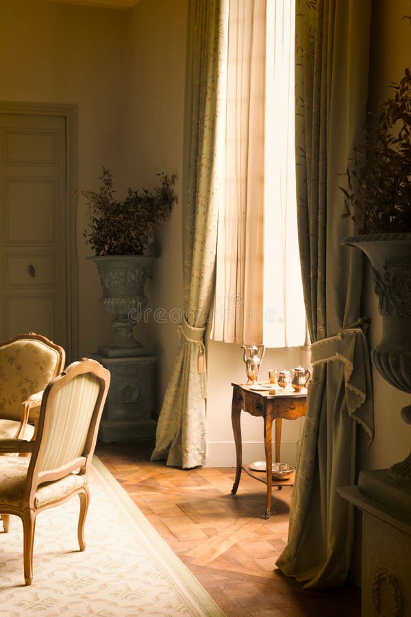 Renaissance Room In French Medieval Castle Stock Photo