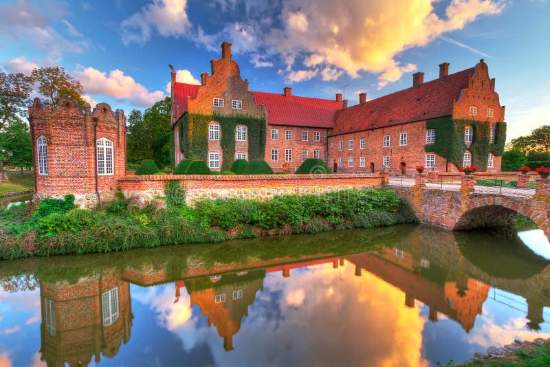Renaissance Trolle-Ljungby Castle in southern Sweden. Hdr bridge stock images, royalty-free photos and pictures