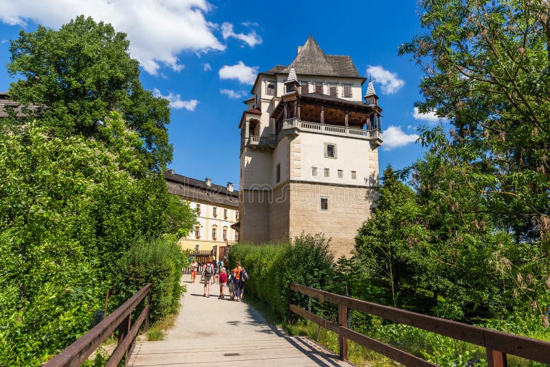 Renaissanceschloss in Blatna-Stadt, Tschechische Republik stockfotografie Renaissanceschloss in Blatna-Stadt, Tschechische Republik stockfotografie