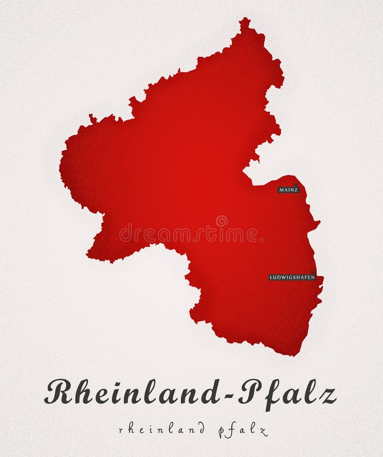 RenaniaPalatinado Alemania Art Map Stock de ilustración Ilustración
