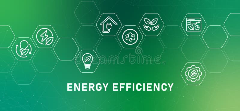 Rendement énergétique en-tête nature renouvelable durable recyclable écoénergétique écoénergétique écoénergétique illustration de vecteur