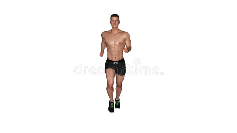 Rendent 3d : Un homme court avec le fond blanc illustration libre de droits