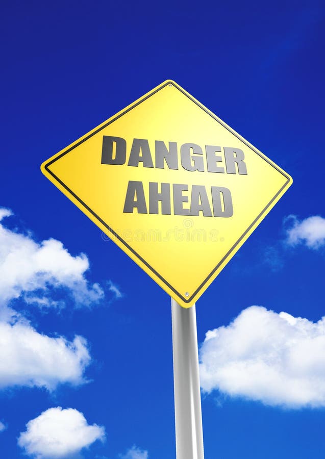Danger ahead road sign stock image. Image of beware 123747663