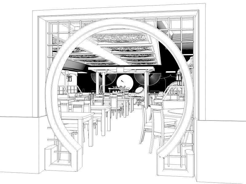 Details 147+ sketch restaurant interior design