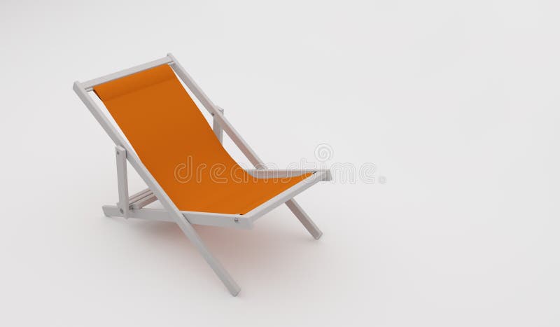 Deck chair on white background