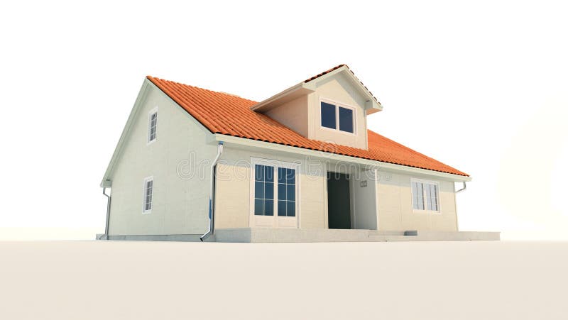 3d family house isolated white background vector illustration 3d family house isolated white background vector illustration