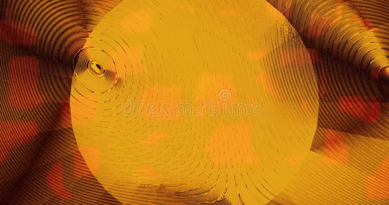 Render with yellow abstract psychedelic background with circles stock illustration