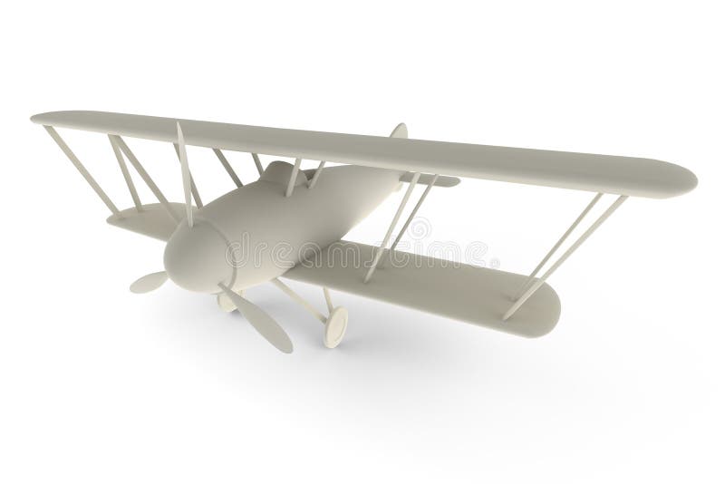 Rendered 3D white toy plane