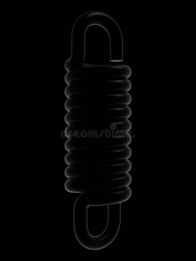 Rendered black coil spring stock illustration