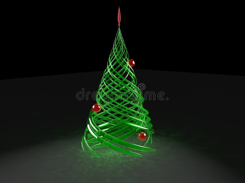 Rendered stylized Christmas pine tree