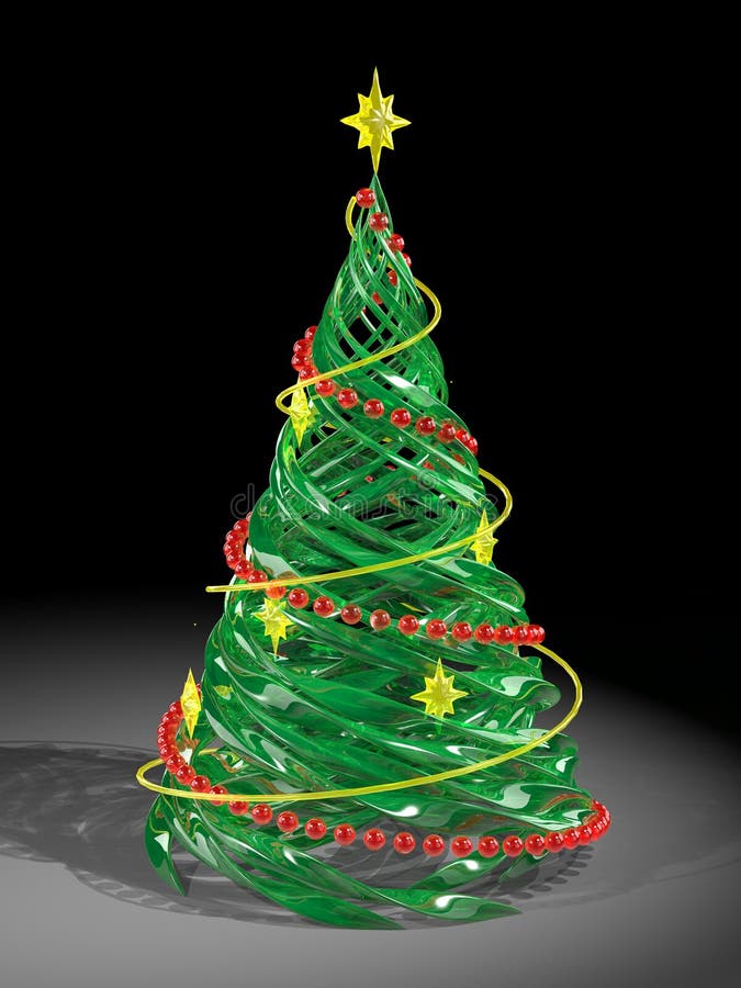 Rendered stylized Christmas pine tree