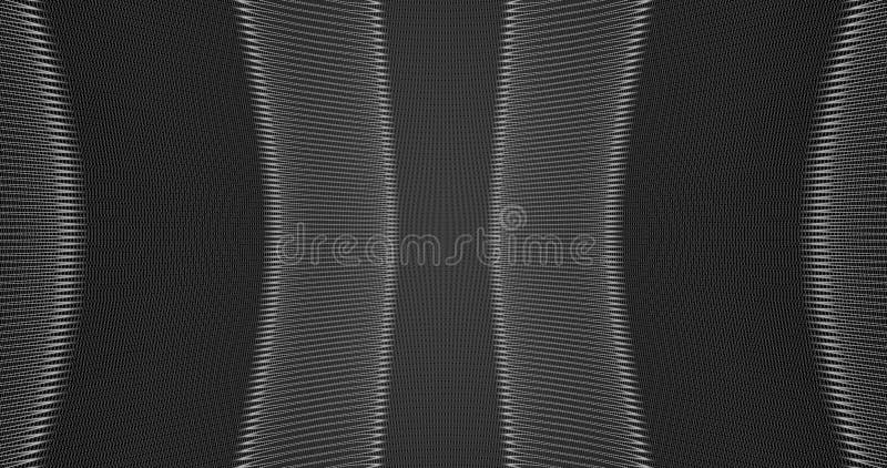 Rendering con sfondo monocromatico distorto dei numeri zero illustrazione di stock