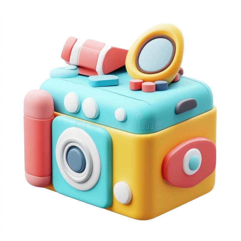 Rendering 3D della telecamera a colori royalty illustrazione gratis