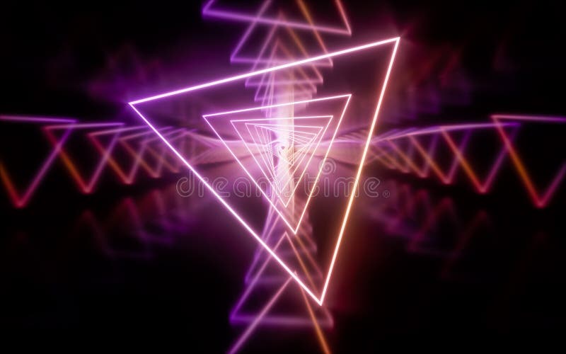 Rendering 3d delle linee di neon luminose royalty illustrazione gratis