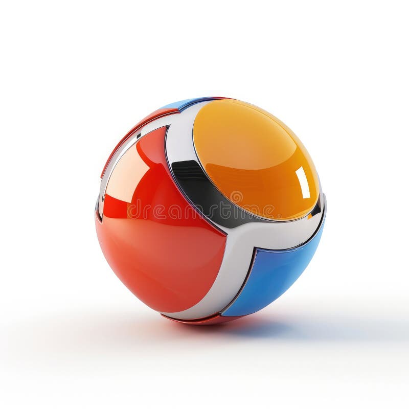 Rendering 3D di colore astratto di Sphere in 3D di Shiny Globe royalty illustrazione gratis