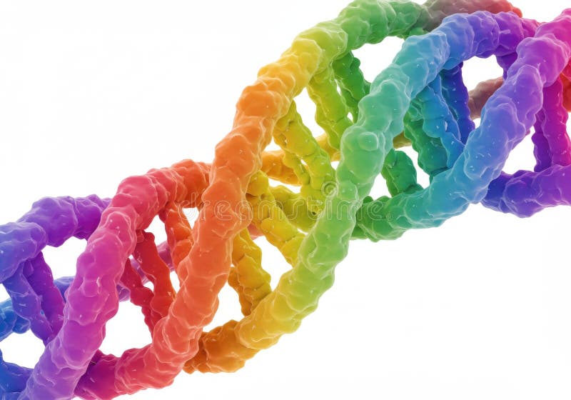 Rendering 3D di DNA di alcobaleno a colori Helix royalty illustrazione gratis