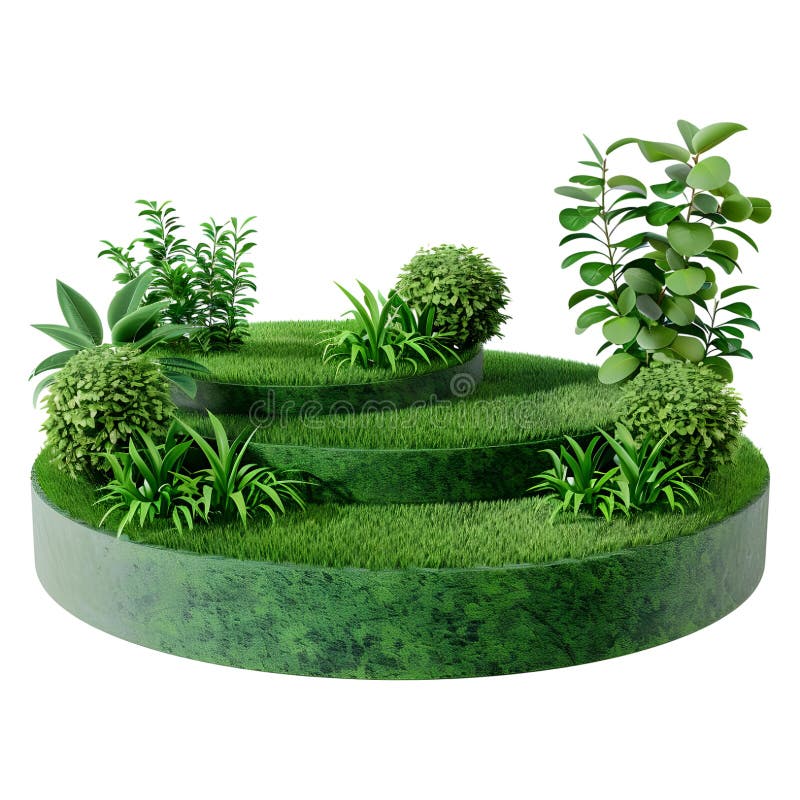 Rendering 3D di un grammo in forma di podio arrotondato su Ai di sfondo trasparente generato royalty illustrazione gratis