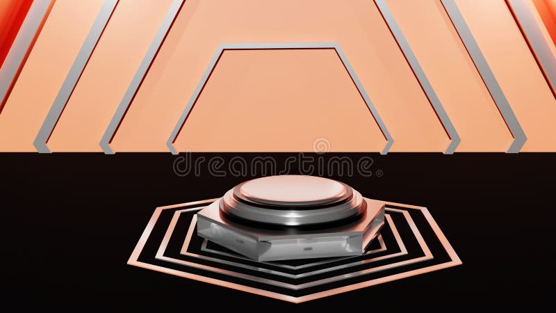 Rendering 3d di una piattaforma di simulazione in stile saifi simula un giroscopio royalty illustrazione gratis