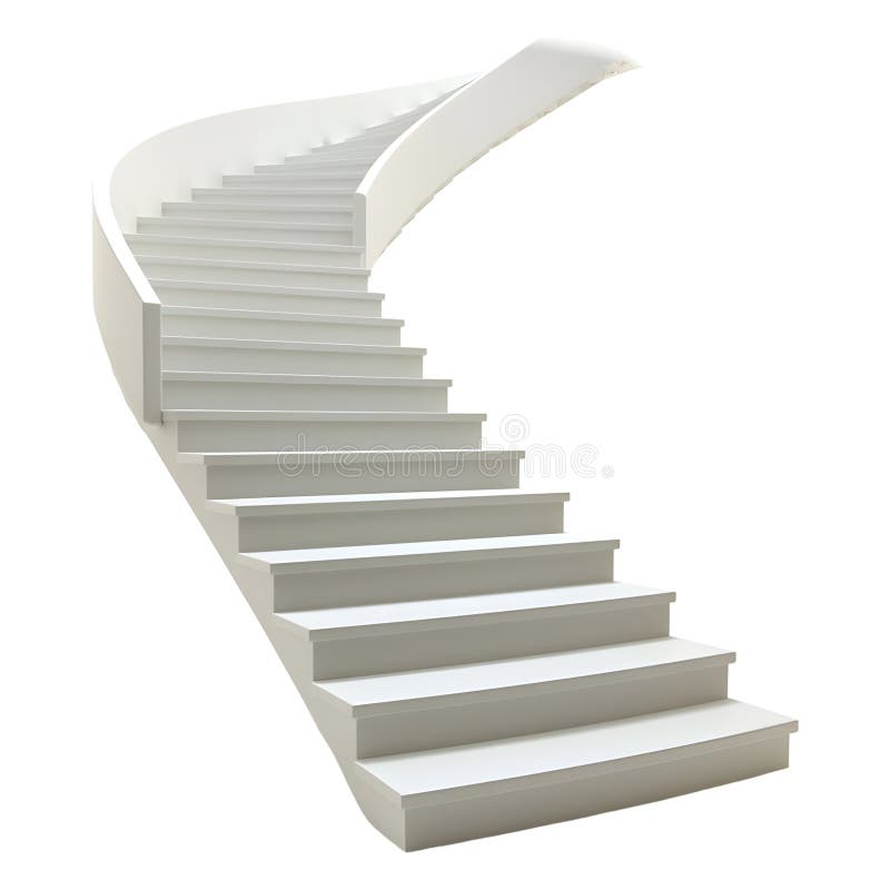 Rendering 3D di una scala di marmo bianco su Ai di sfondo trasparente generato illustrazione di stock