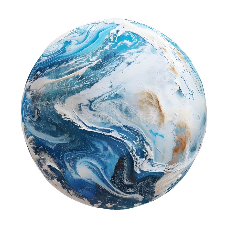 Rendering 3D di una Terra rotonda su Ai di sfondo trasparente generato illustrazione di stock