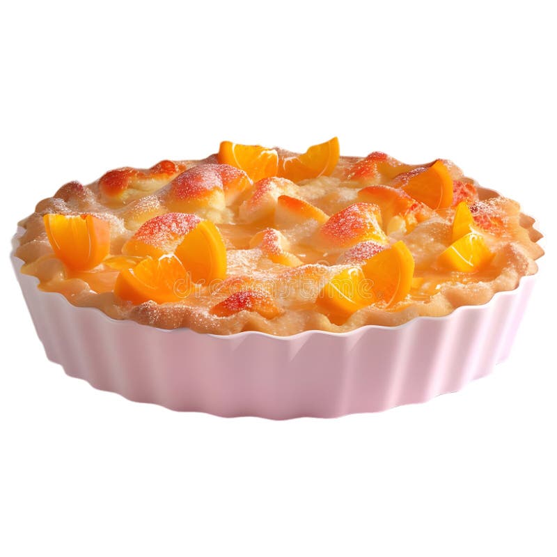 Rendering 3D di una torta di pesche arrotondata su Ai di sfondo trasparente generata illustrazione vettoriale