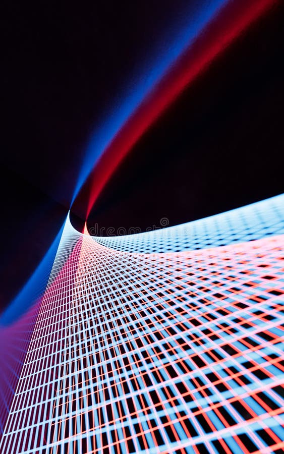 Rendering delle linee di neon luminose 3d illustrazione di stock