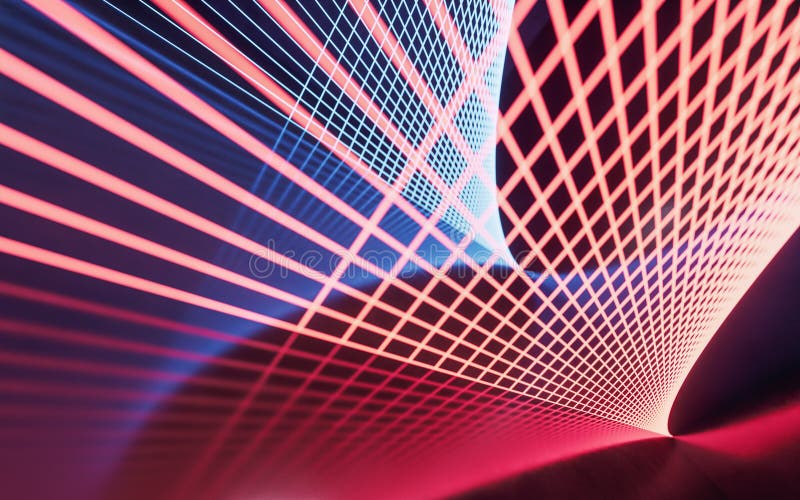 Rendering delle linee di neon luminose 3d royalty illustrazione gratis